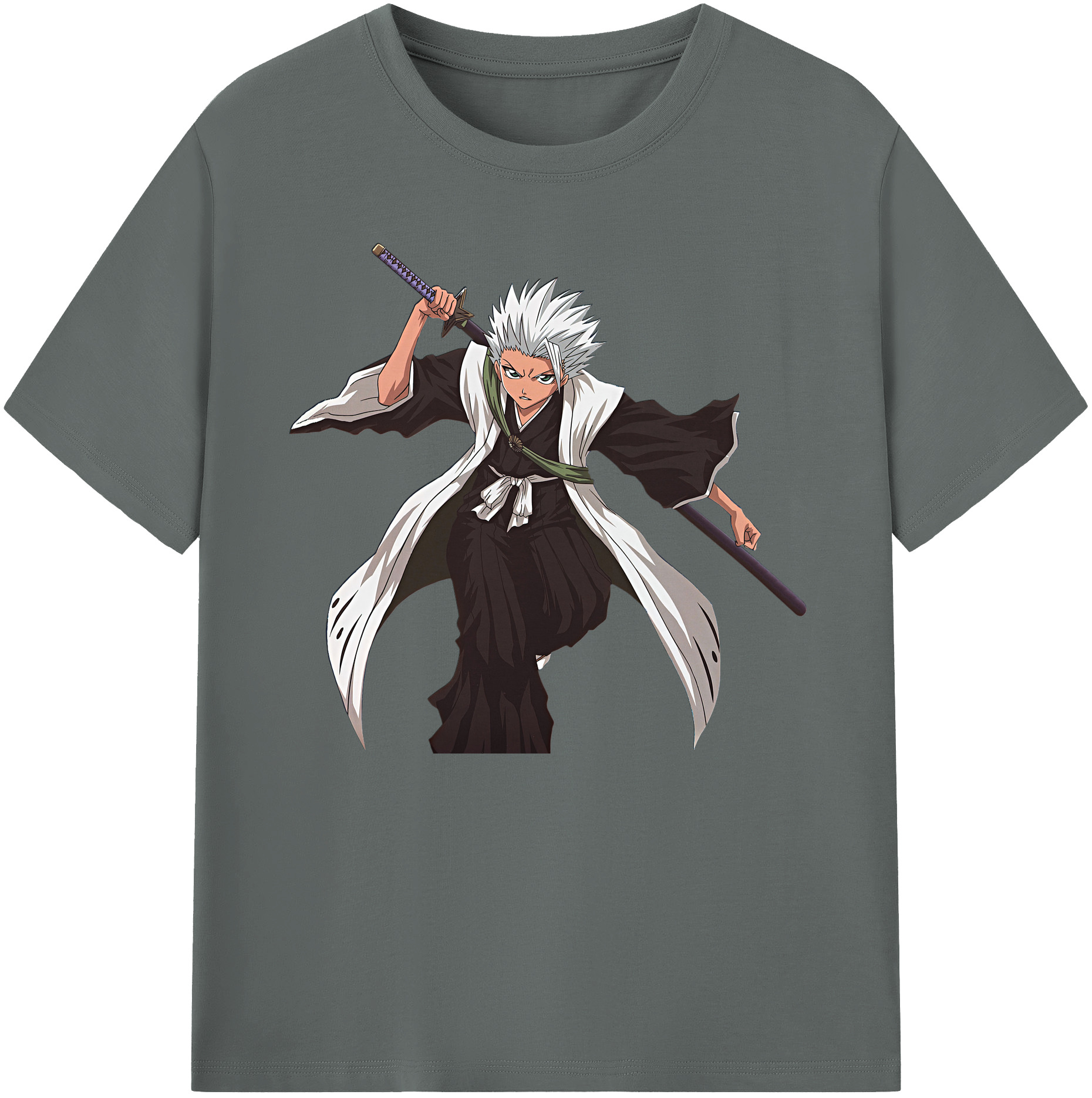 （画像用） ブリーチ 日番谷冬獅郎（ひつがや とうしろう） BLEACH Hitsugaya Toushirou 綿100％ メンズ半袖Tシャツ｜肌触りやわらか＆通気性